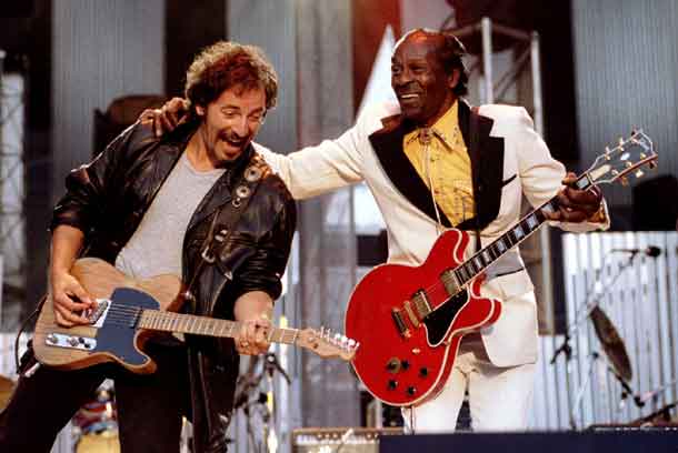 Bruce Springsteen and Chuck Berry perform 