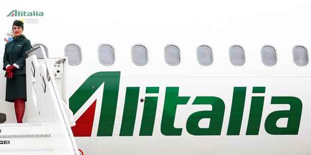 Alitalia's flight attendant is seen at the Leonardo da Vinci-Fiumicino Airport in Rome, Italy, April 28, 2017. REUTERS/Tony Gentile