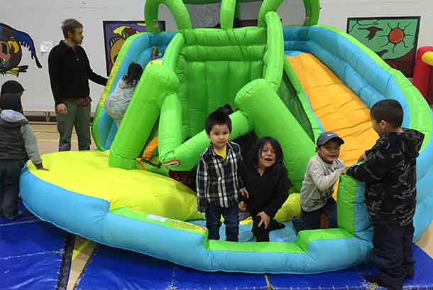 Fort Hope Youth enjoying their new equipment.