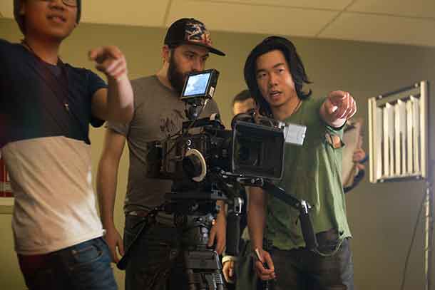 Film Production students Warren McGoey (left) and Guin-seng Won, in action while directing their films 'The Manitoba Cheese Run' and 'Change of Heart'
