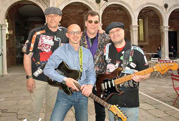 hoto by Xavier Kataquapit Lee ëLeonbassí Holmes and the Beautitones are performing in the historic city of Venice, Italy this April and May. Pictured are band members from L-R: Massimo Prosdocimo, drums; Bruno Natural, guitar; Holmes, bass and lead singer and Marco Bolognini, guitar.