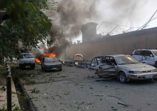 Damaged cars are seen at the site of a blast in Kabul, Afghanistan May 31, 2017. REUTERS/Omar Sobhani