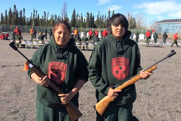 Tara Wabano, 13, of Fort Hope, and Darian Bluecoat, 14, of Fort Severn were part of the Junior Canadian Ranger shooting team representing Northern Ontario.