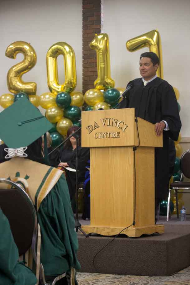 NAN Deputy Grand Chief Derek Fox shares words of wisdom with the graduates