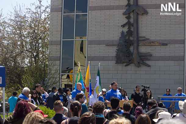 Almost 400 people gathered to honour and remember the victims in Thunder Bay - Photo by Amanda Perreault