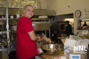 Making the Angus beef hamburgers in the kitchen...