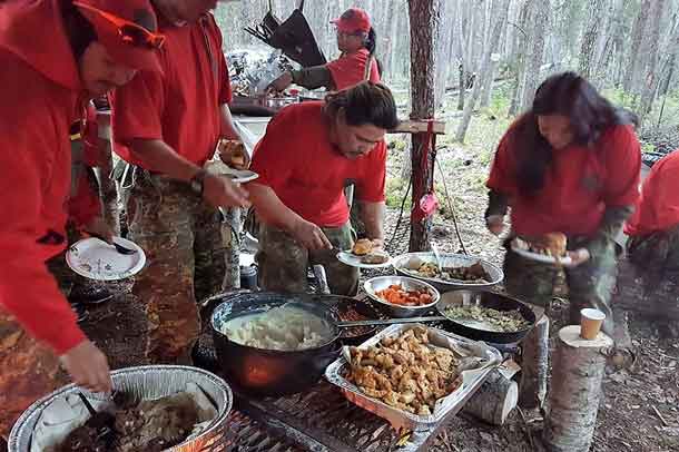 Food was an important part of the training exercise. credit: Major Douglas Ferguson