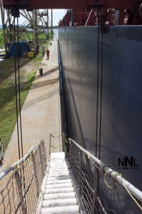 The Gangway up to the ship is a steep climb