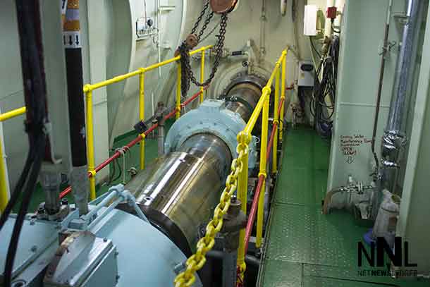 Propeller shaft onboard the Algoma Equinox