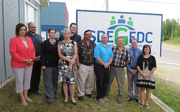 Minister Hajdu is joined by Greenstone municipal councillors, along with staff, directors and a client of the Greenstone EDC: Michel "Mike" Leclair of Silver Lining Cabinetry‎ Ltd. who has hired seven local people in the last year due to increasing demand. 