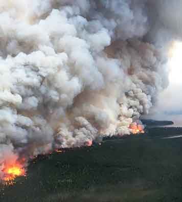 Nipigon District Fire Number 029 is the fire of concern to the community of Nibinamik located 10 kilometres northwest of the community. Ignition, using fire to fight the fire, is being done on the south and southeastern sides of the fire in order to push it into natural boundaries and prevent further spread towards the community. The fire is being managed by an Incident Management Team with multiple crews and helicopters as well as an ignition team. The fire crew efforts are focused on the southeast perimeter of the fire stopping the fire from spreading towards Nibinamik.