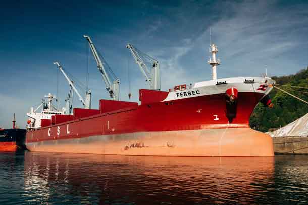 M.V. Ferbec, the largest conventional geared bulk carrier in the Canadian domestic fleet now operating for CSL.