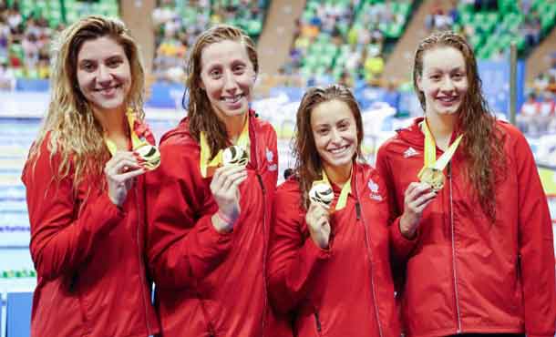 Canada won gold in the swimming pool.