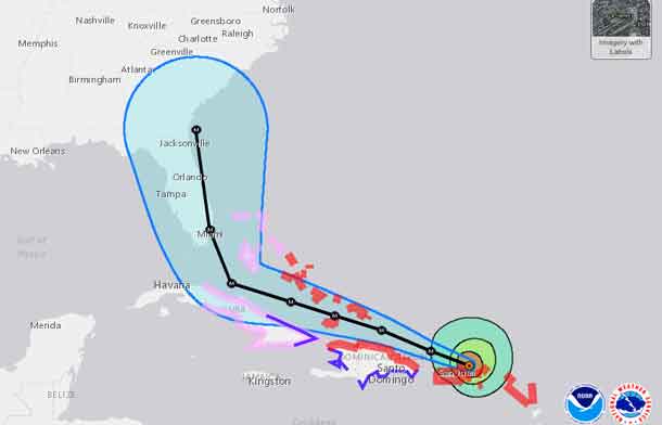 Hurricane Irma Tracking - NOAA - National Hurricane Centre