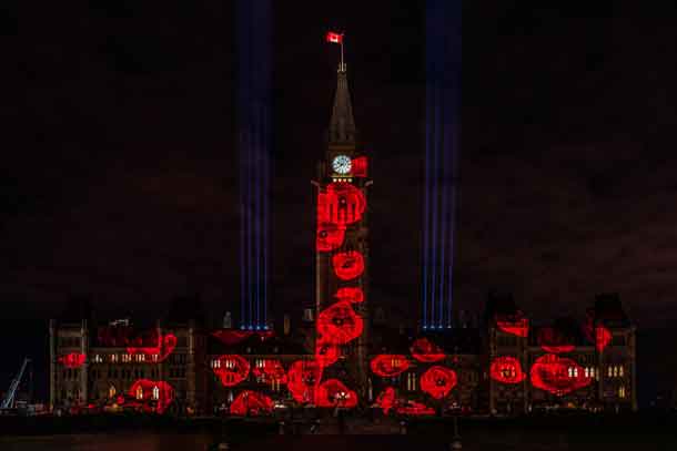 The Royal Canadian Legion's Virtual Poppy Drop on Parliament Hill (CNW Group/The Royal Canadian Legion Dominion Command)
