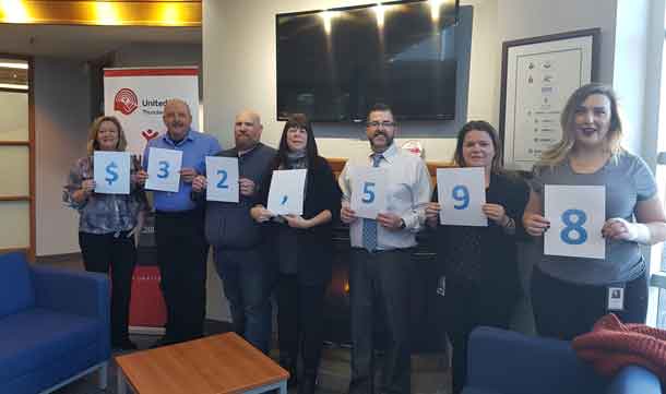 Union Gas employees and retirees raised a major donation of $32,598 for the United Way in Thunder Bay