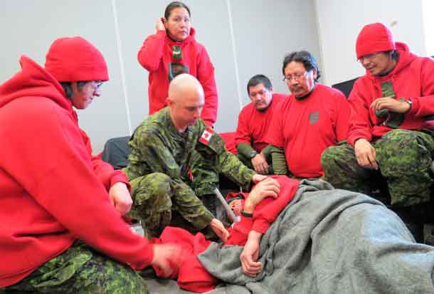 Warrant Officer Carl Wolfe instructed Rangers in first aid.