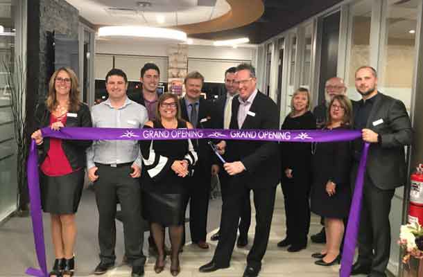 Copperfin Credit Union Board and Senior Leaders Cut the ribbon at the newly open Thunder Bay - Harbour location