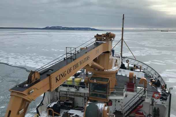 The King of the Waters breaking ice in Thunder Bay on December 22 2017 - Photo by LT Kubasch USCG