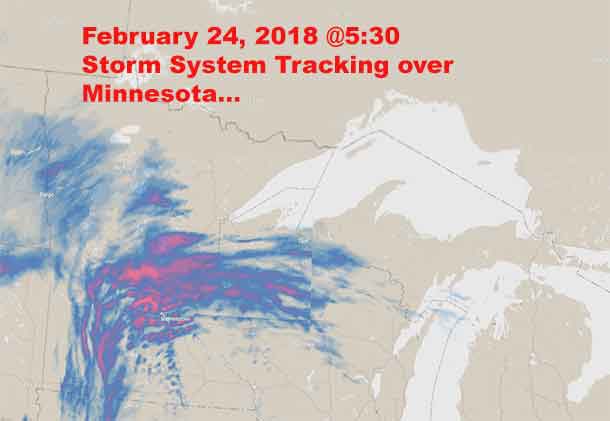 Weather System tracking over Minnesota