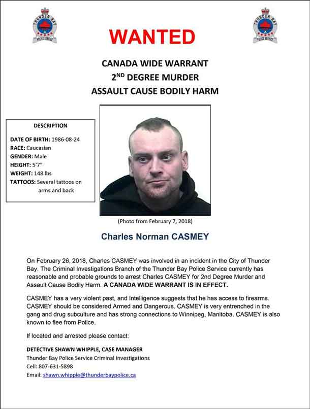 Murder Suspect on Canada Wide Warrant