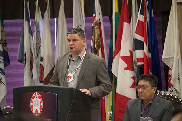 Ontario Regional Chief Day - NAN Winter Chief's Assembly making his report to the Nishnawbe Aski Nation Chiefs