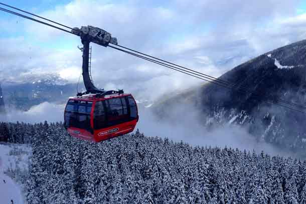 Peak 2 Peak is the longest free-span ski lift in the world 