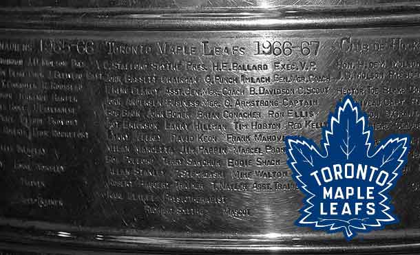 Toronto Maple Leafs names on the Stanley Cup from 1967