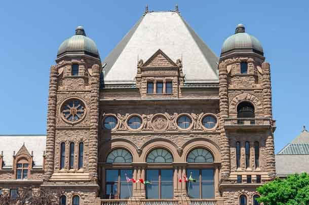 Queen's Park legislative buildings. It was designed by architect Richard A. Waite; its construction begun in 1886 and it was opened in 1893.