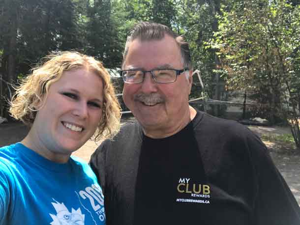 Director Ashleigh with Camp Duncan Groundskeeper Bill, who helped make sure the property was ready for our CQ takeover.