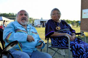 photo by Xavier Kataquapit Pow Wow Elders at the Eighth Annual Mattagami FN Pow Wow were Grandfather Alex Jacobs, Nipissing FN and Grandmother Clara Prince, Nipissing FN