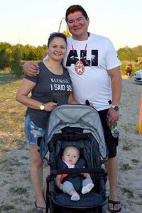 photo by Xavier Kataquapit Families brought their children young and old to the Eighth Annual Mattagami FN Pow Wow. Pictured is recently re-elected Deputy Grand Chief Jason Smallboy, Nishnawbe-Aski Nation with his wife Pamela and their daughter Casey.
