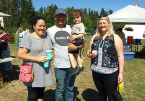 photo by Xavier Kataquapit The Eighth Annual Mattagami FN Pow Wow was a family affair. Pictured from L-R are: Grandparents Juanita and Josh Luke, with grandson Roman and Roman’s mother Jessica Vaillancourt.
