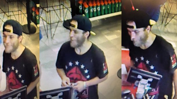 Thunder Bay Police Service Image of suspect in vehicle theft and fraud Incident # P18061354