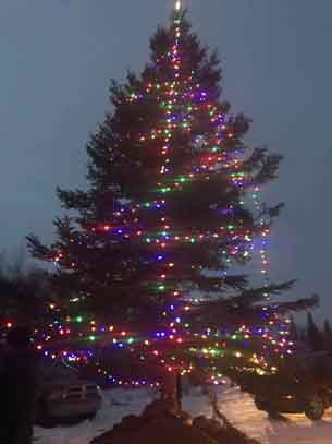 Community Christmas Tree in Pikangikum First Nation - Photo supplied by Bob Nault MP