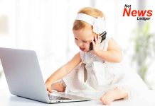 Common Sense Launches Curriculum to Combat Sexting, Tech Addiction, Cyberbullying Baby on computer with cellphone Image: depositphotos.com