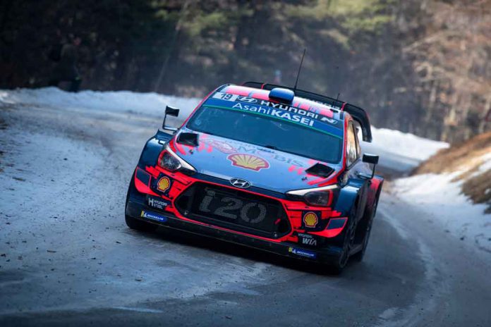 Sebastien Loeb (FRA) Daniel Elena (MCO) of team Hyundai Shell Mobis WRT is seen racing on special stage 10 during the World Rally Championship Monte-Carlo in Gap, France on January 26, 2019 - Ivo Kivistik / Red Bull Content Pool