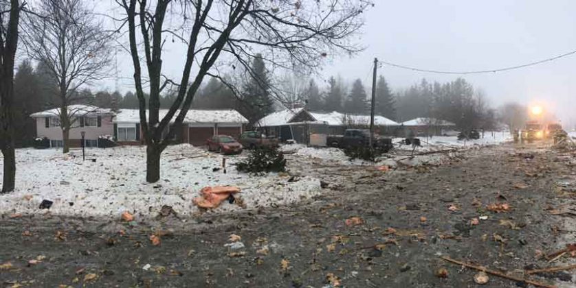 OPP Image of home that exploded in Caledon Ontario