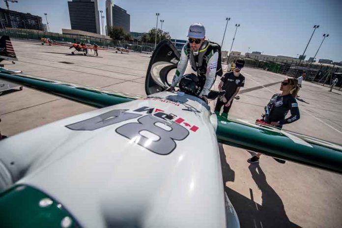 Members of Cashback World Racing Team prepare their pilot Pete McLeod of Canada for his flight during the finals at the first round of the Red Bull Air Race World Championship at Abu Dhabi, United Arab Emirates on February 9, 2019. Photographer Credit: Predrag Vuckovic/Red Bull Content Pool