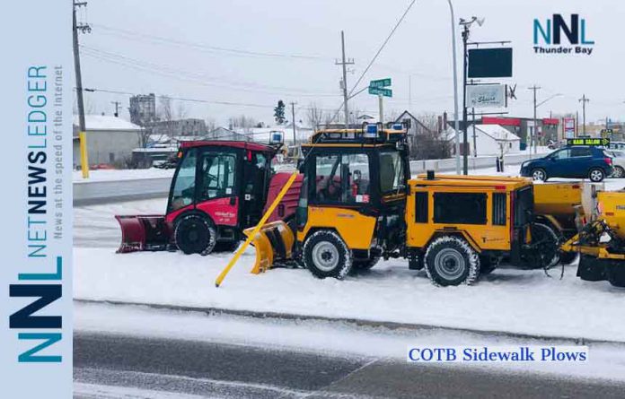 City of Thunder Bay Sidewalk plows and graders both will be busy clearing snow it appears
