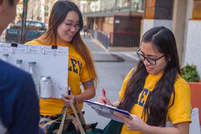 To learn about the city's drinking habits, the team polled residents at high-traffic intersections in diverse and low-income neighbourhoods in Berkeley, Oakland and San Francisco. CREDIT - UC Berkeley photo by Kristine Madsen