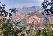 Do volcanoes or an asteroid deserve blame for dinosaur extinction? Layered lava flows within the Wai Subgroup from near Ambenali Ghat, Western Ghats. CREDIT -Courtney Sprain