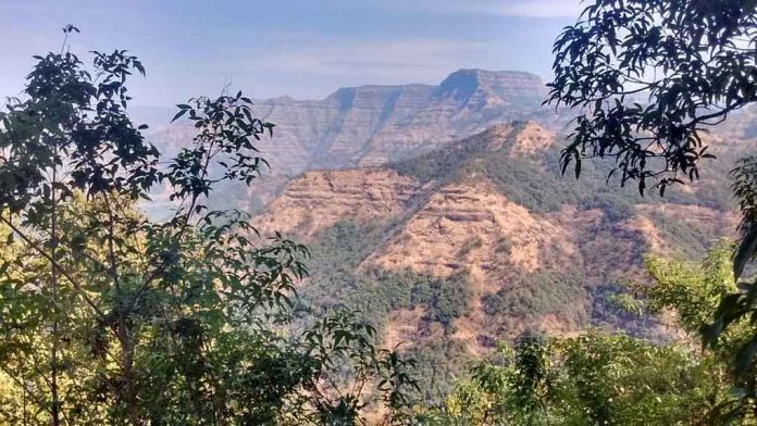 Layered lava flows within the Wai Subgroup from near Ambenali Ghat, Western Ghats. CREDIT -Courtney Sprain