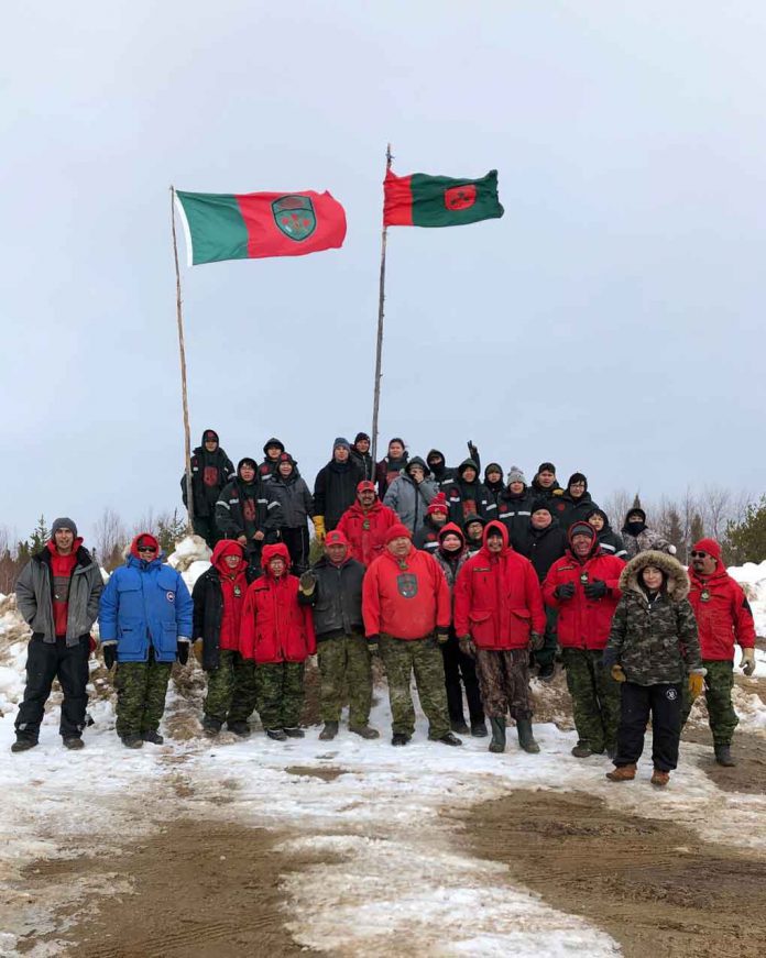 Junior Canadian Rangers from Bearskin Lake and Fort Severn with Canadian Rangers during training near Wapekeka.