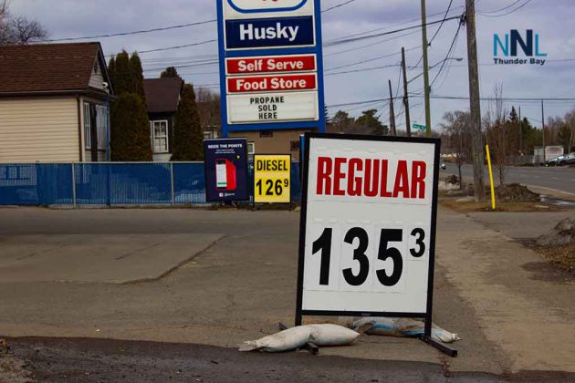 Gas Prices in Thunder Bay are up today.