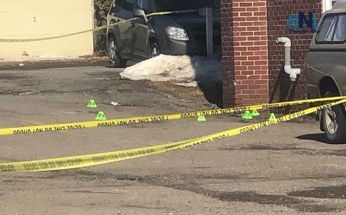 Thunder Bay Police mark sites where evidence is being protected at homicide scene