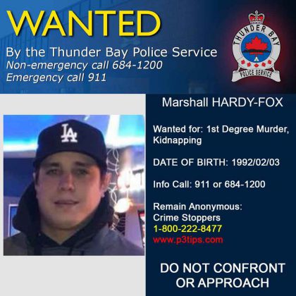 Thunder Bay Police Service Wanted Poster