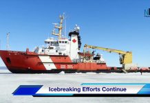 Canadian Coast Guard Samuel Risley Continues Icebreaking
