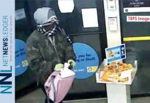 Police Seek Suspect in Red River Road Gas Bar Robbery Image of suspect in Shell Gas Bar Robbery - TBPS image