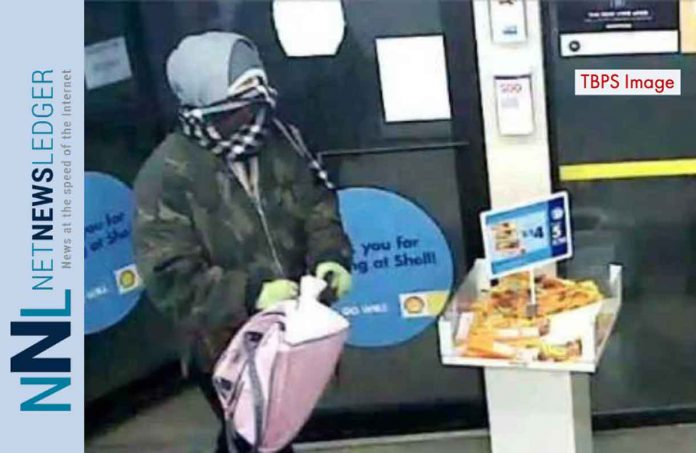 Image of suspect in Shell Gas Bar Robbery - TBPS image